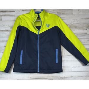 Nike Mens Full Zip Track Jacket Yellow Blue Running Athletic Jacket Size L